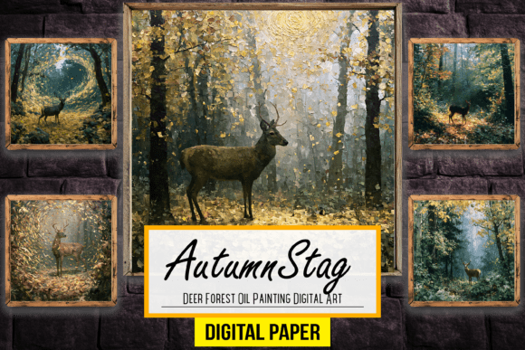 Download Deer Forest Oil Painting Digital Artwork - Digital Collection