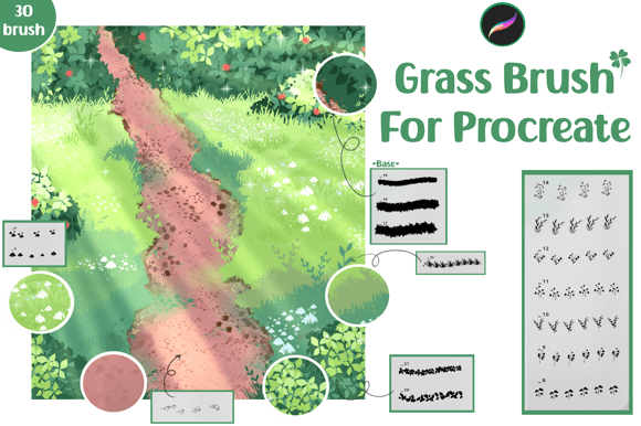 Download Grass Brush for Procreate,Basic Brush - Brush for procreate Collection