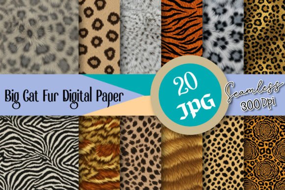 Download Big Cat Fur Seamless Digital Paper - Digital Collection