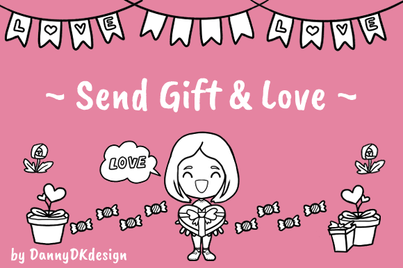 Download Send Gift &amp; Love | Digital Stamp - Digital Collection