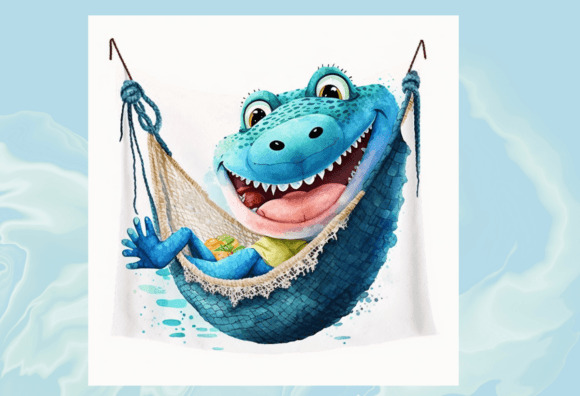 Download Cute Alligator Digital Illustration - Digital Collection