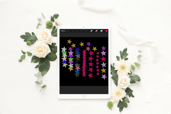 Download Ipad Metallic Stars Brush for Procreate - Brush for procreate Collection