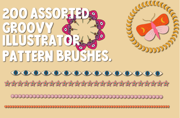 Download 200 Retro Illustrator Pattern Brushes - Pattern Collection