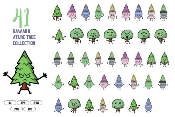 Download Kawaii Nature Tree Collection - Premium Resources
