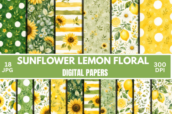 Download Summer Sunflower Patterns, Digital Paper - Digital Collection
