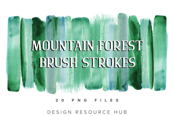 Download Mountain Forest Digital Brush Stroke Set - Digital Collection