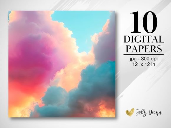 Download Soft Clouds Textures. Digital Paper Pack - Digital Collection
