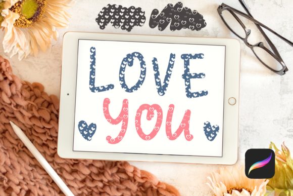 Download Heart Lettering Brush for Procreate - Brush for procreate Collection