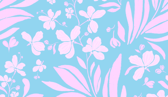 Download Pink Orchid Blue Meadow Floral Pattern - Pattern Collection